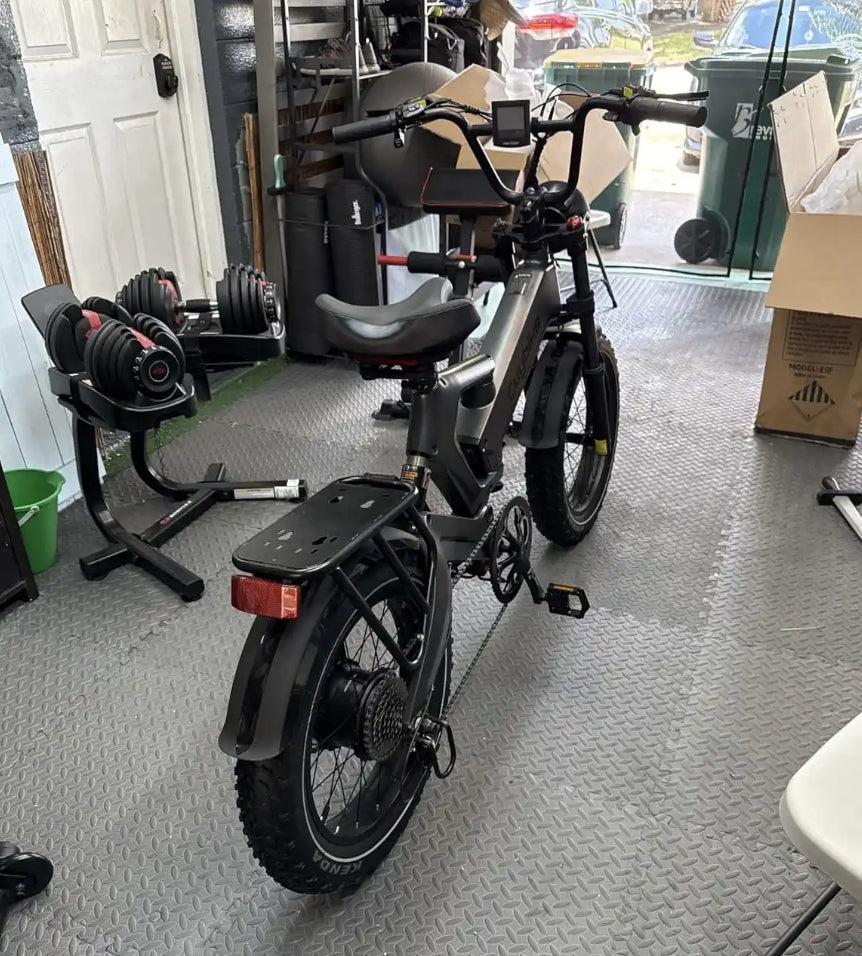 X50 with panniers near the beach